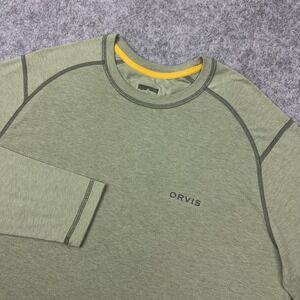 Orvis Shirt Mens Large Green Trout Bum Dri Release Long Sleeve Crew Neck Tee
